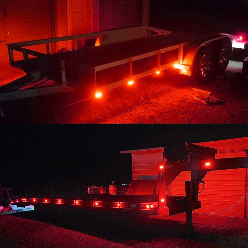 10PCS DC12V-24V 4 LED Side Marker Indicator Lights Lamp Front Rear Tail Lamp