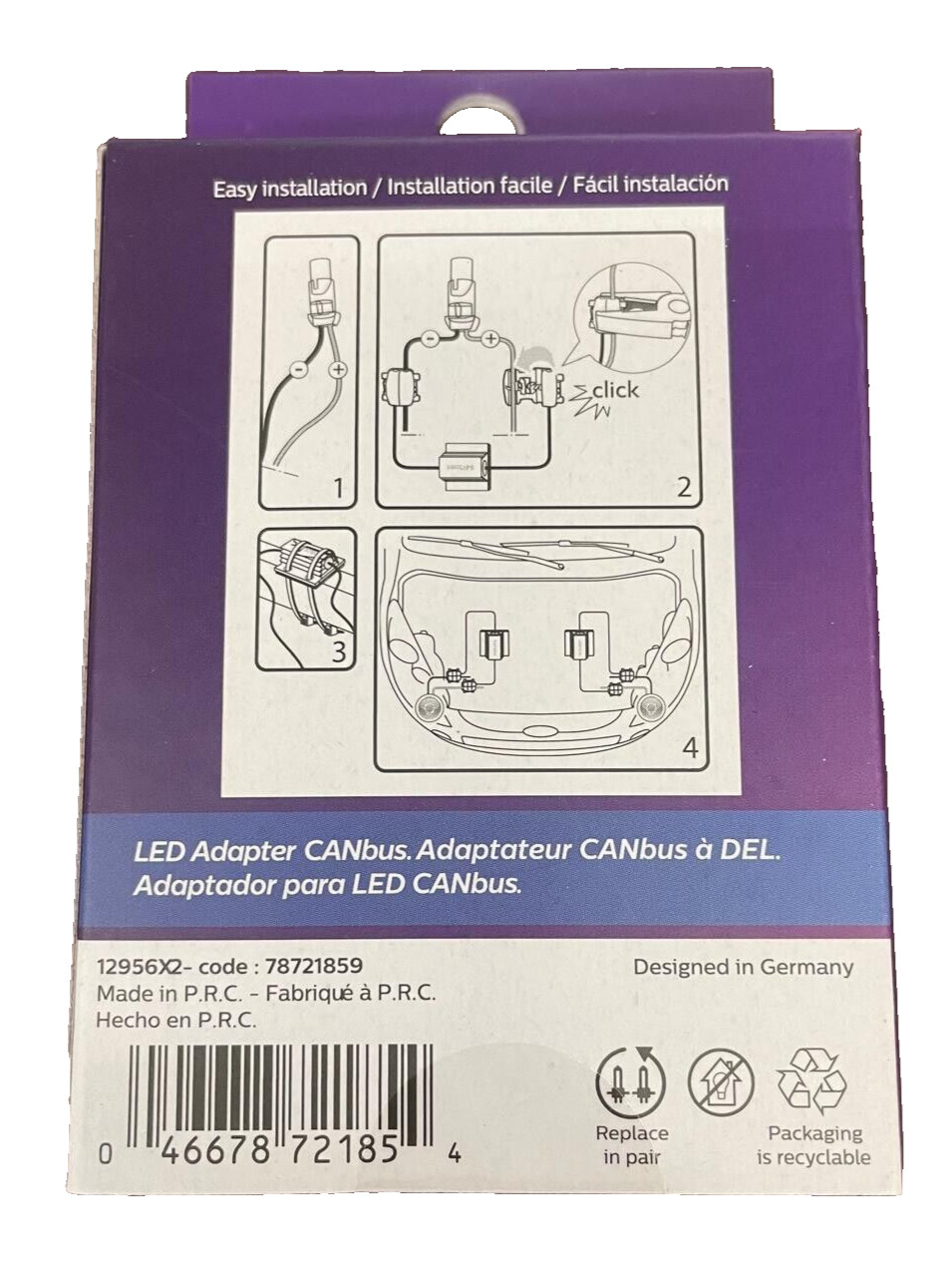 Philips 5W Vision LED Adapter CAN-Bus Warning Canceller, 2 Pack