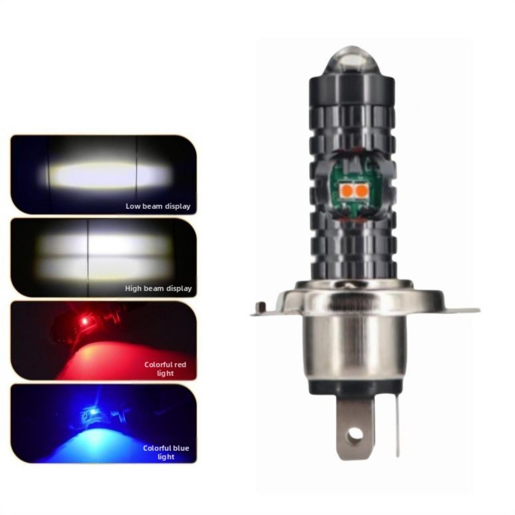 LED Headlight with Aviation Aluminum White Yellow Lens Red Blue for P15D