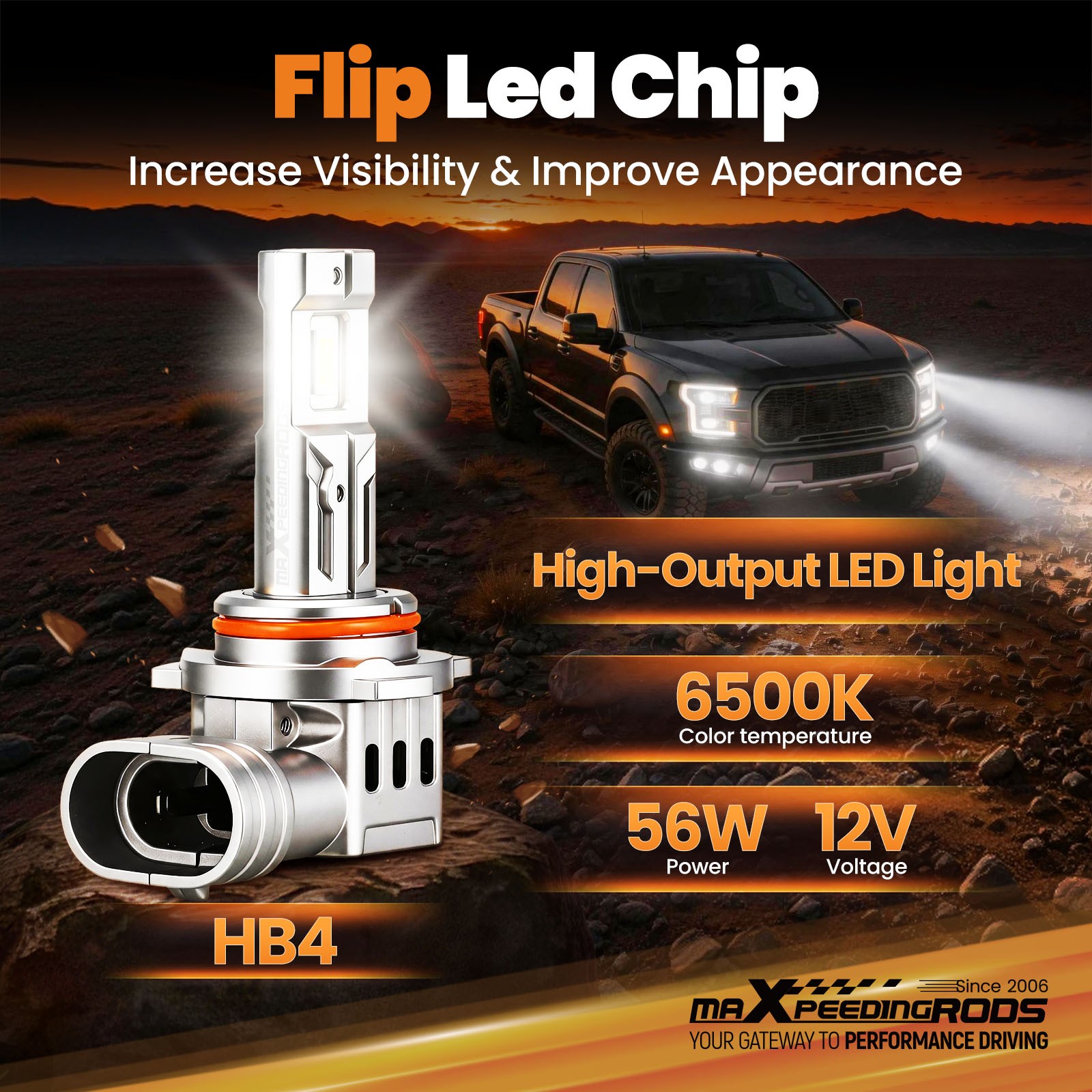 9006 LED Headlight Bulb Kit Low Beam 80000LM Super Bright 6500K White 2PCS