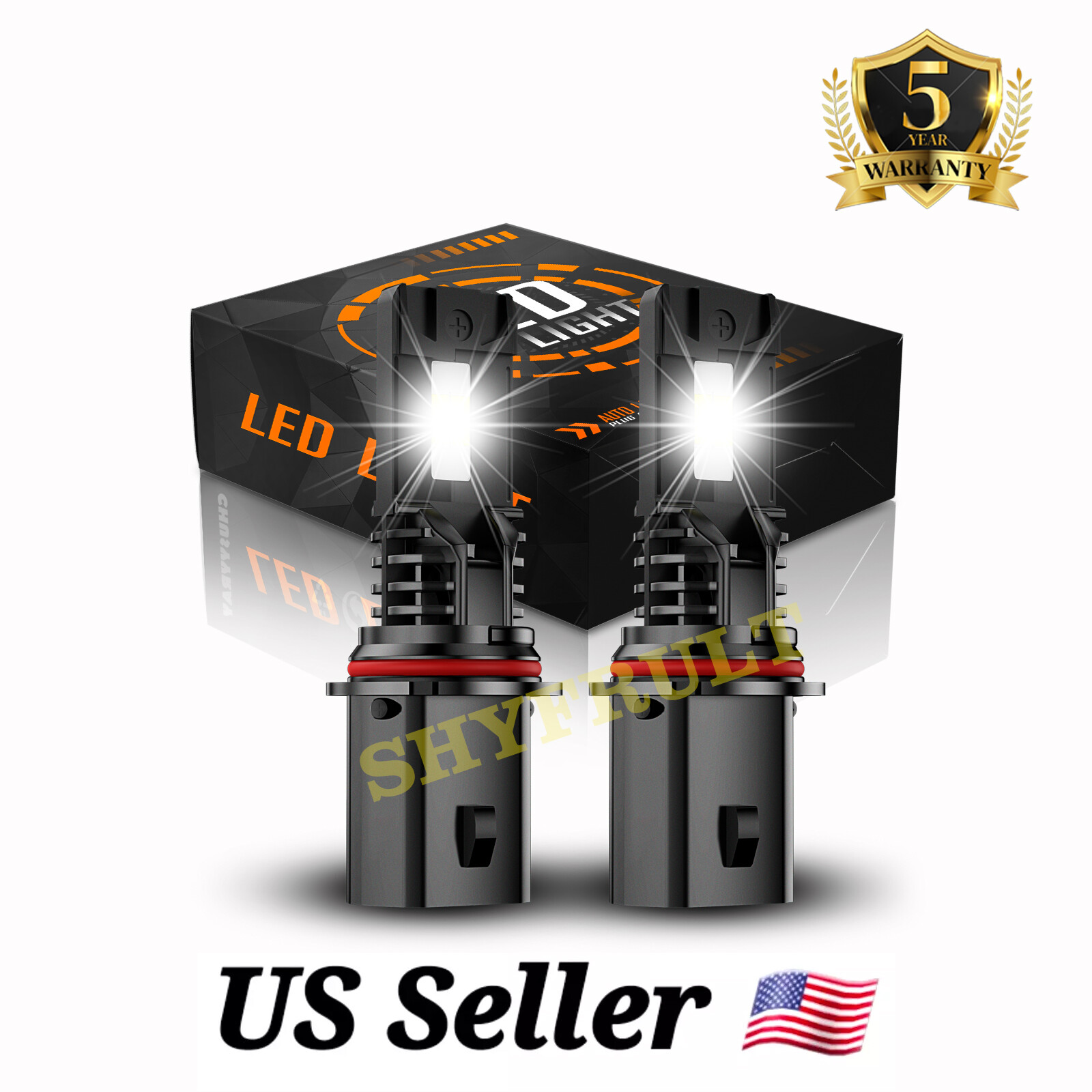AQJ 9007 HB5 LED Headlight Bulbs High Low Beam 60000LM White Super Bright 2X