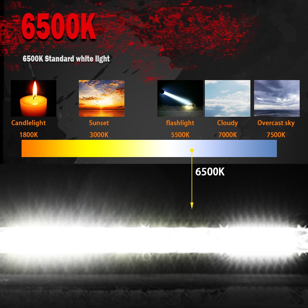20″inch Chrome LED Light Bar 400W Single Row Slim Spot Flood Combo Truck UTV ATV