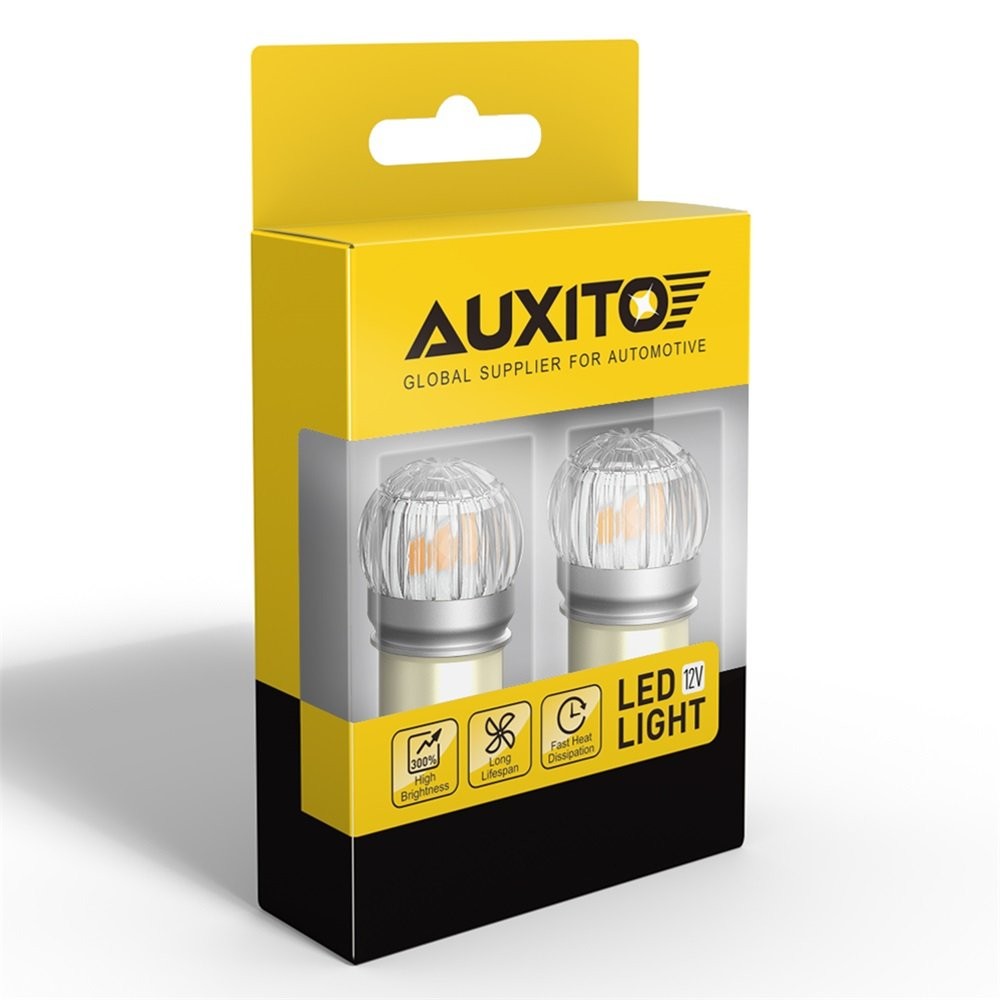 P21/5W Amber Yellow LED Front Turn DRL Signal Parking Light Bulbs 1157 7528 2PCS