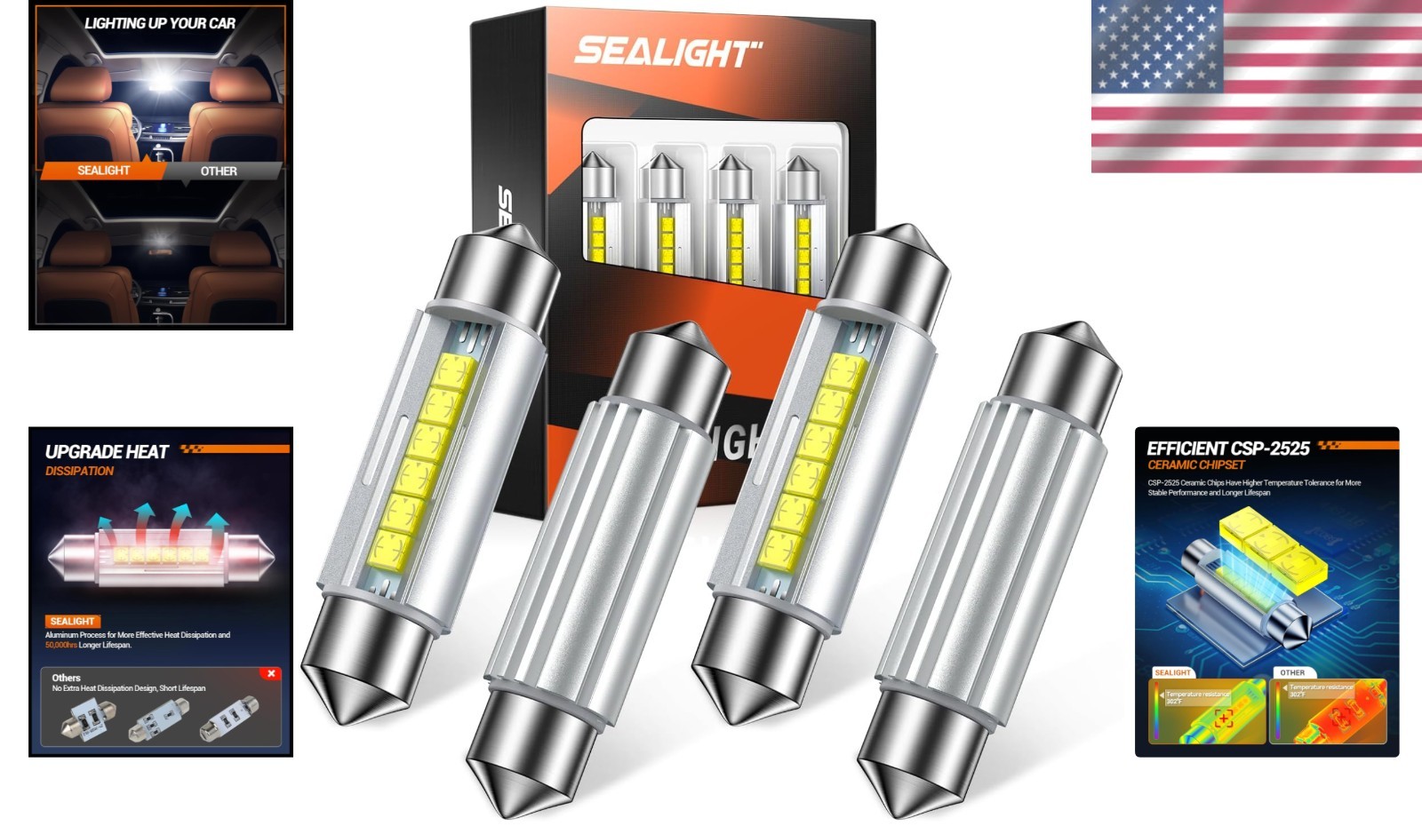 Long Life 578 LED Bulbs 50000 Hours 6500K White Car Dome License Plate Light
