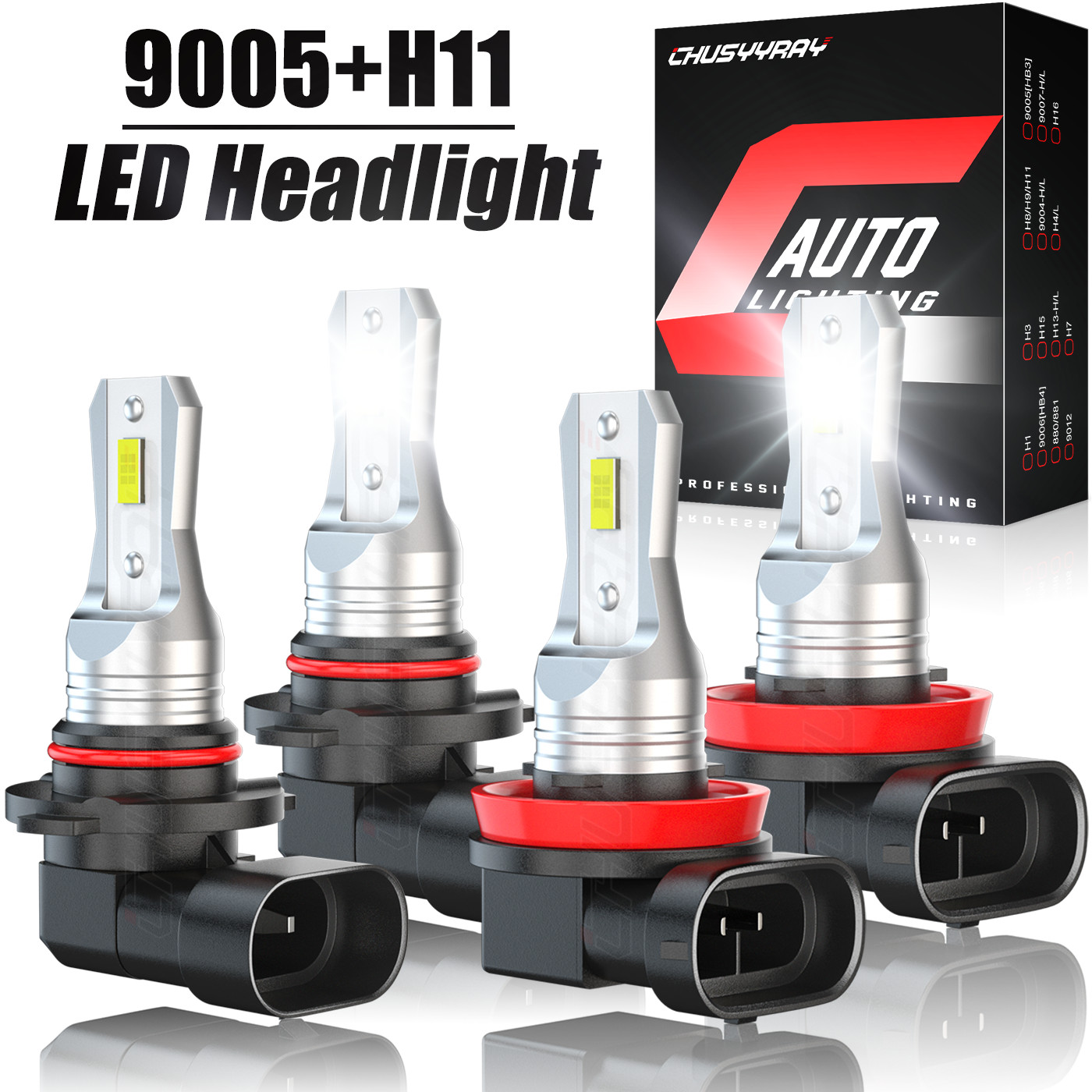 9005 H11 LED Headlight Super Bright Bulbs Kit For Ford Edge 2007-2010 2015-2020