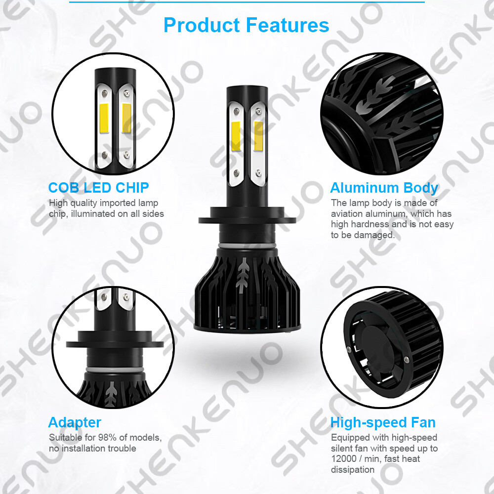 6000K Front LED Headlight Bulbs Qty4 For BMW 323i 328i 335i 340i xDrive High Low