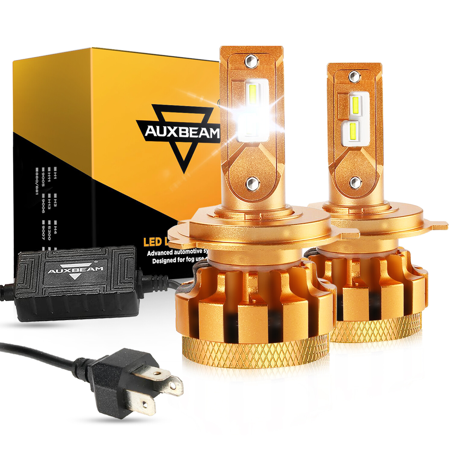 AUXBEAM GX H4 9003 HB2 Canbus LED Headlight Bulbs Hi/Lo Beam Super Bright 6500K