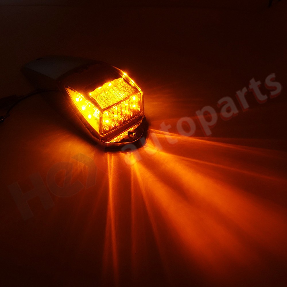 5x 31 LED Amber Chrome Cab Roof Marker Light for Peterbilt Kenworth Freightliner