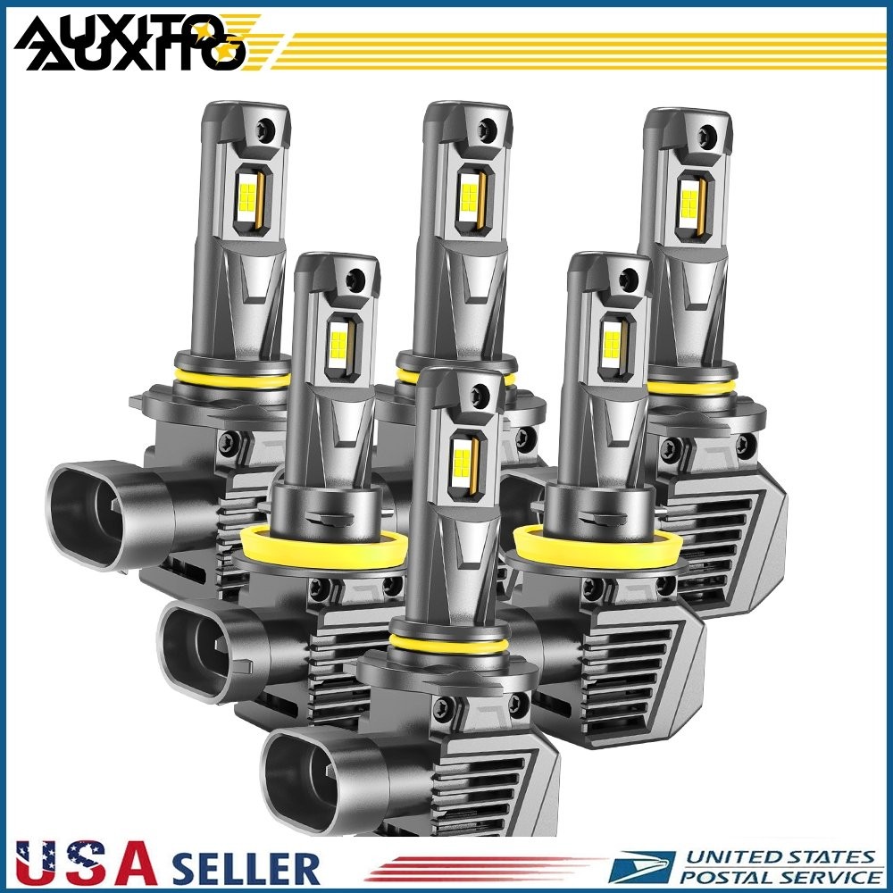 9005 9006 H11 LED 48000lm Headlight Fog Light Kit High Low Beam White 6500K M5 D