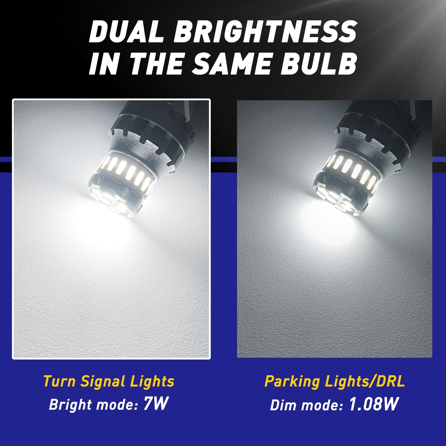 2057 1157 LED Turn Signal Light Bulb 6000k White Anti Hyper Flash Brighter EOOK