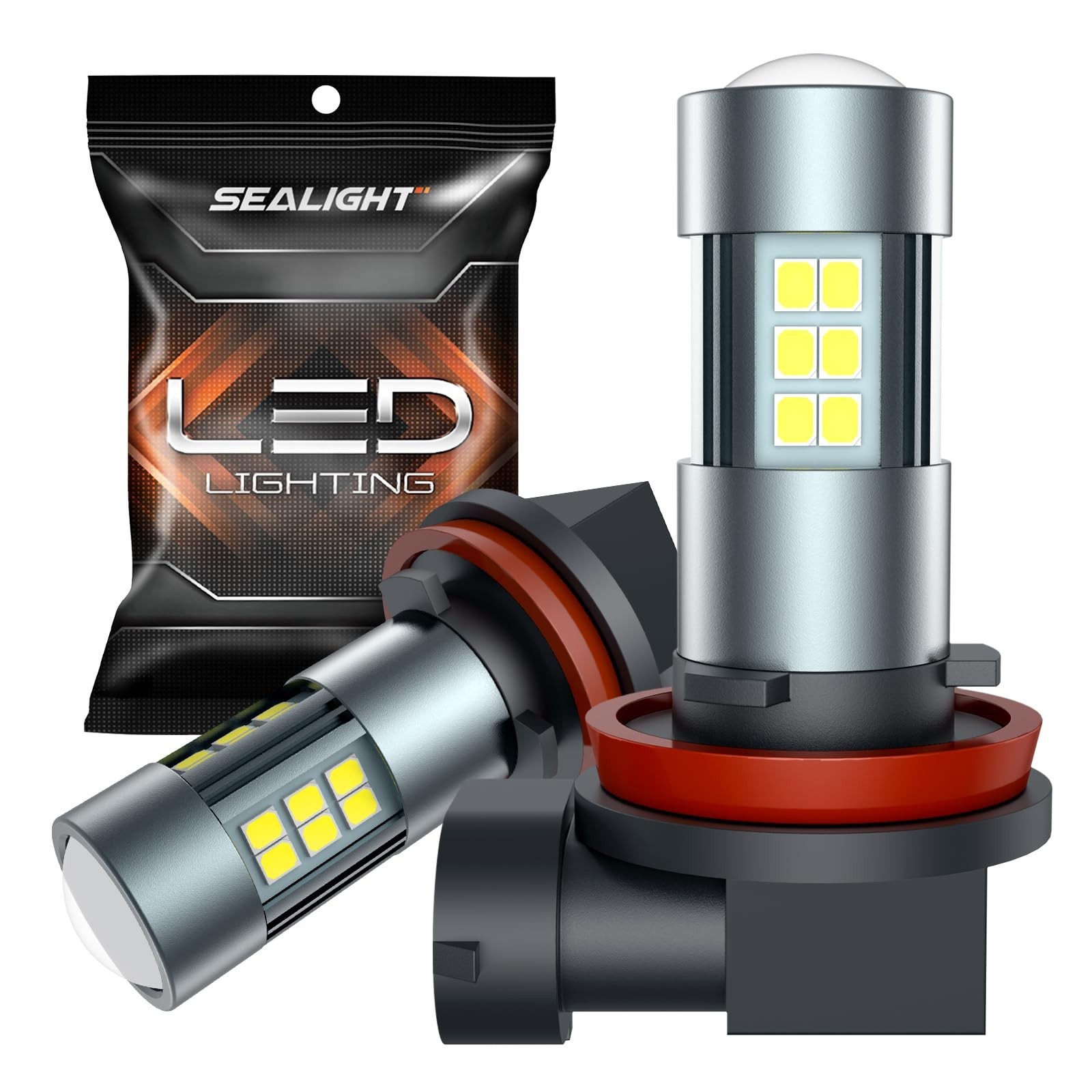 LED Fog Light Bulbs H11 H8 H16 – 360° Illumination, 6000K, 400% Brightness, Pack