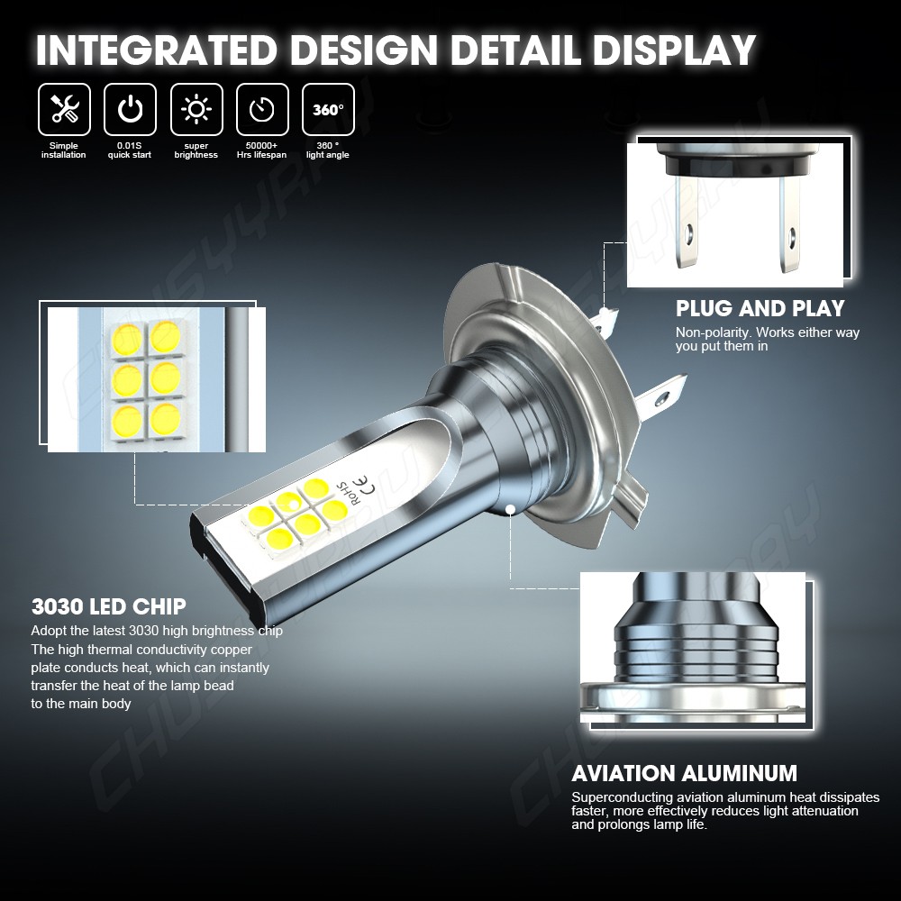 For Yamaha YZF R1 2007- 2020 H7 White 6000K LED Headlight Bulbs Upgrade Kit