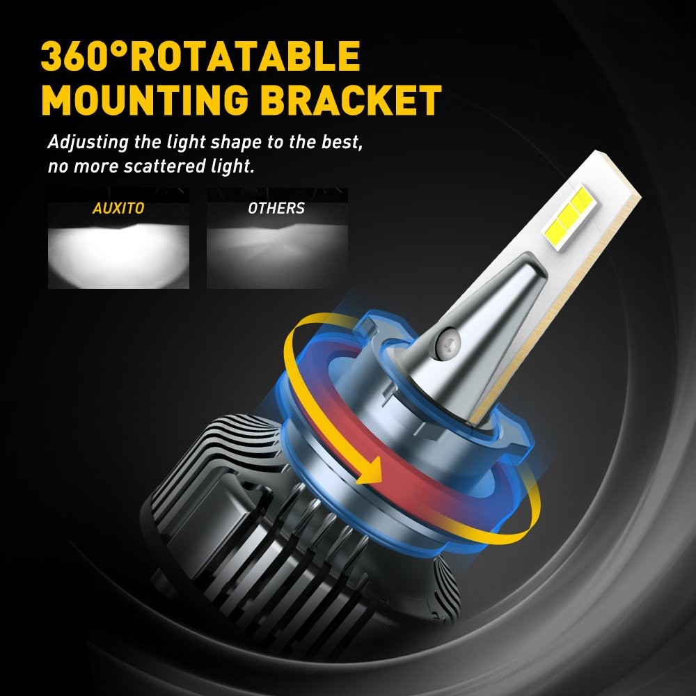 2X H11B LED Headlight Bulbs High Low Beam 6500K White 22000LM 120W Plug and Play