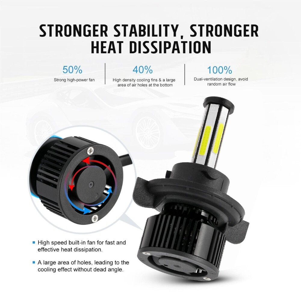 4/6 Sides H13 9008 High Low Beam LED Headlight Bulbs White 6000K Super Bright