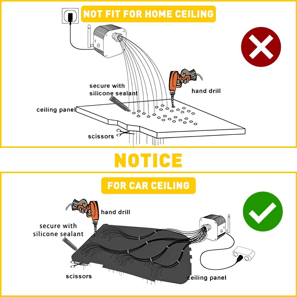 500pc Fiber Optic LED Car/Home Headliner Roof Ceiling 16W RGBW Star Light Kit PI