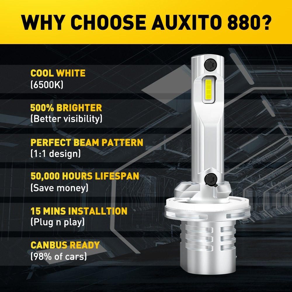 AUXITO 880 LED Conversion Bulbs Kit Foglights Lamp Daytime running Light 2pcs