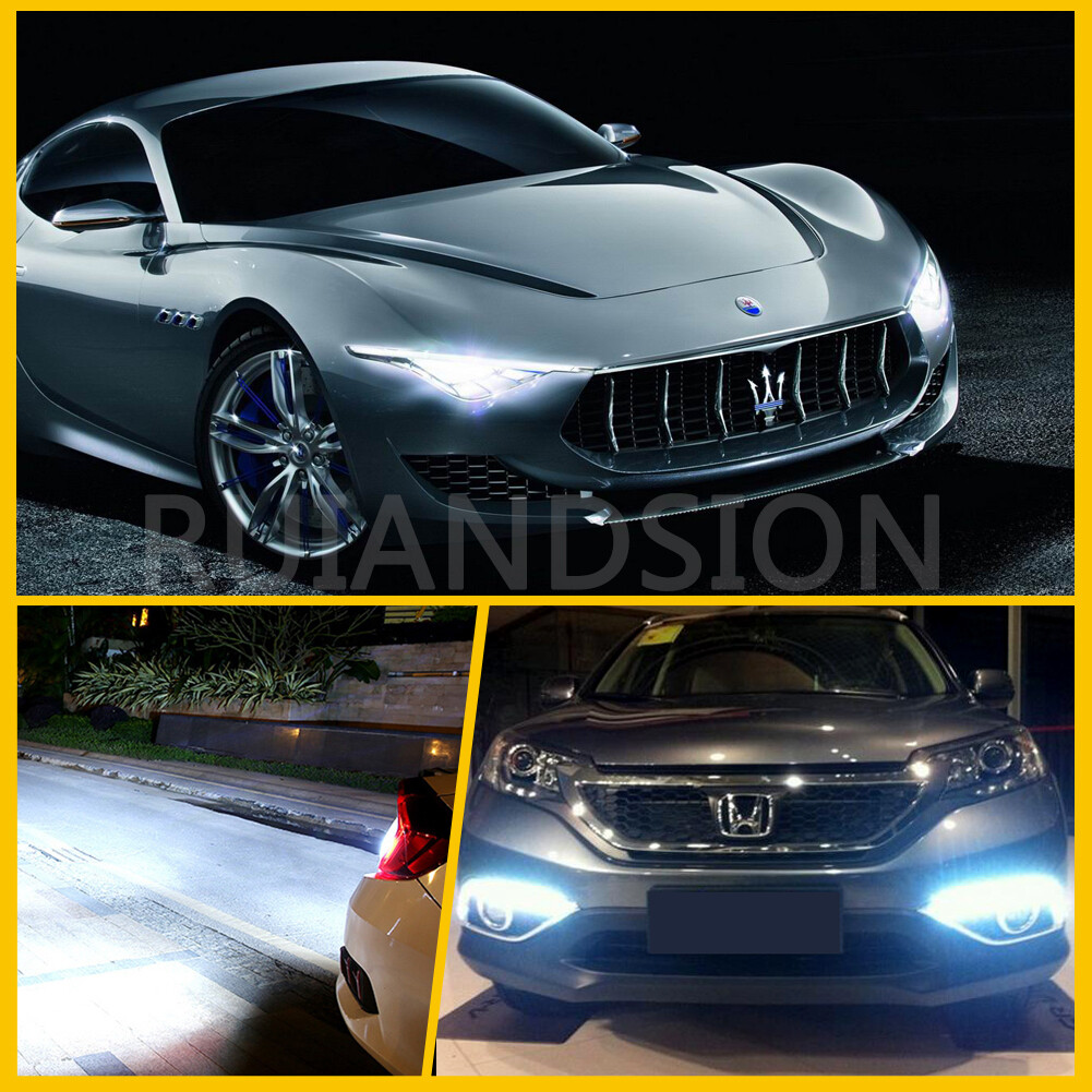 2PCS H3C 2835 LED DC12-24V Car Fog Light Daytime Running Bulb Globe White/Yellow