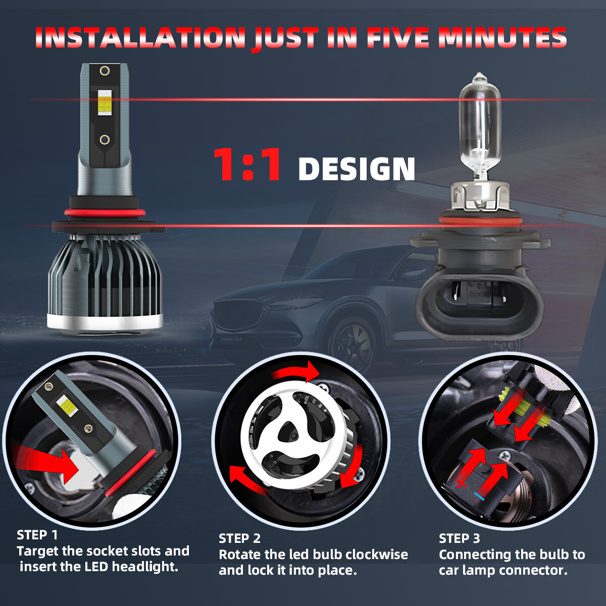 For Mercury Milan 2010-11 LED Headlight KIT Combo Bulbs High Low Fog Beam 6000k