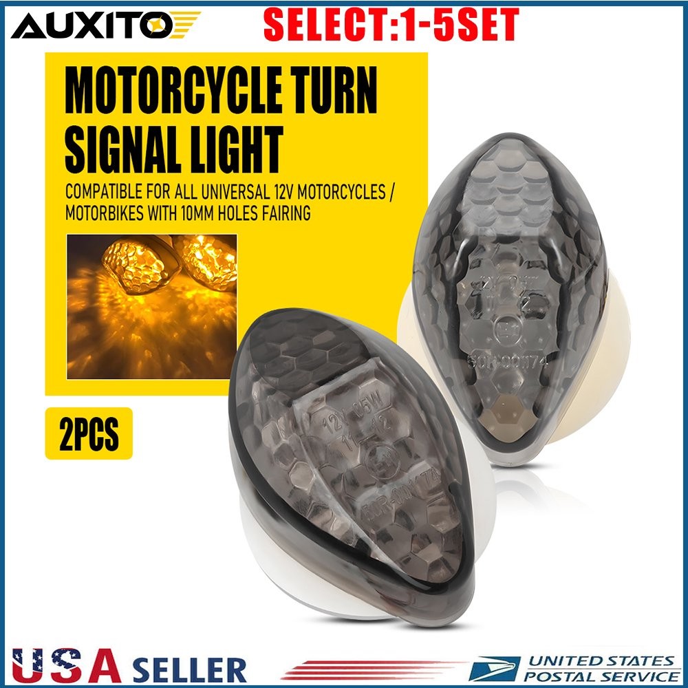 Universal Motorcycle LED Turn Signal Indicator Amber Blinker Light 2-10X