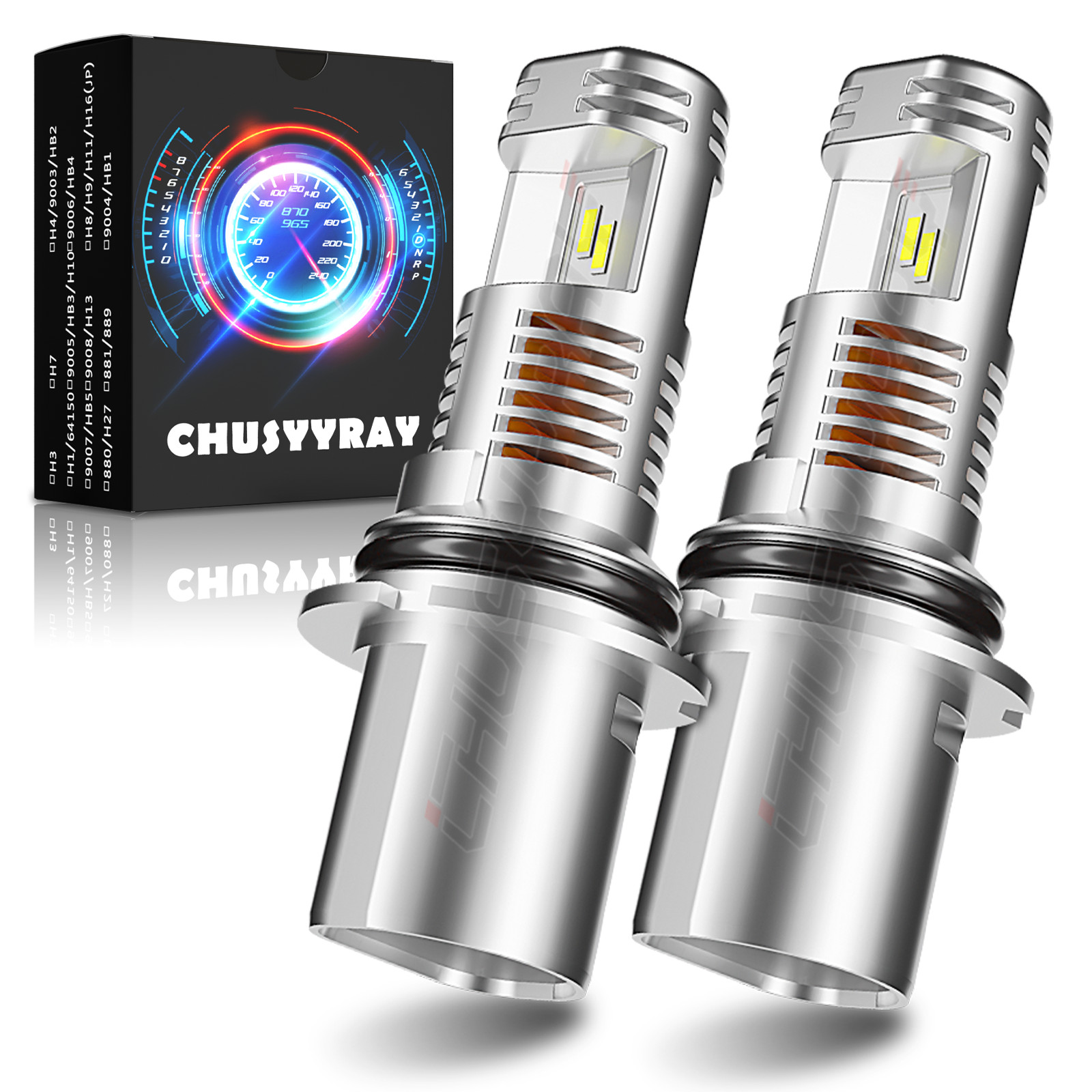 1SET 9007 HB5 LED Light Bulbs 6000K White 400% Brighter For Halogen Replace