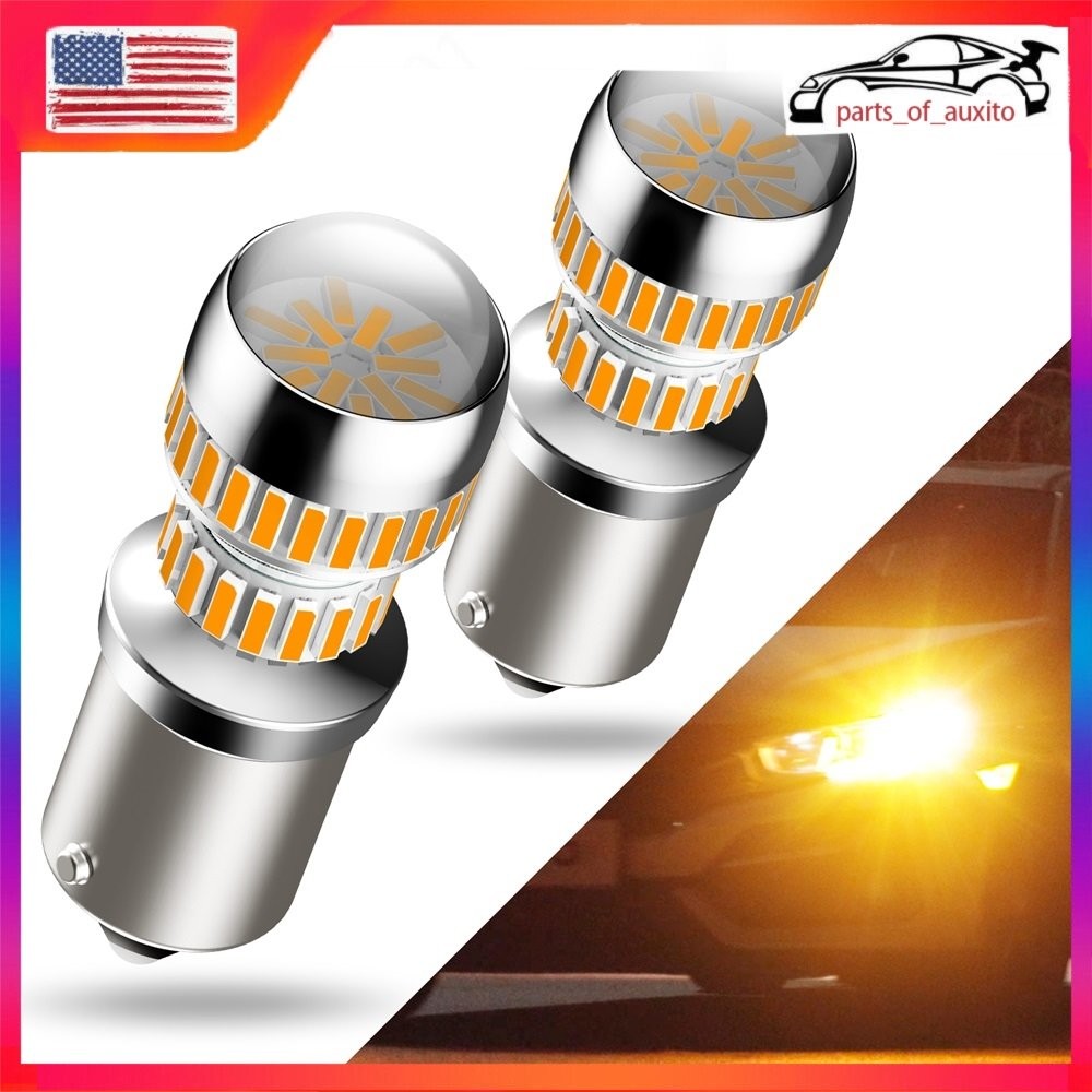 AUXITO 1156 LED Turn Light Signal Indicator Parking Bulb Amber Yellow CANBUS USA