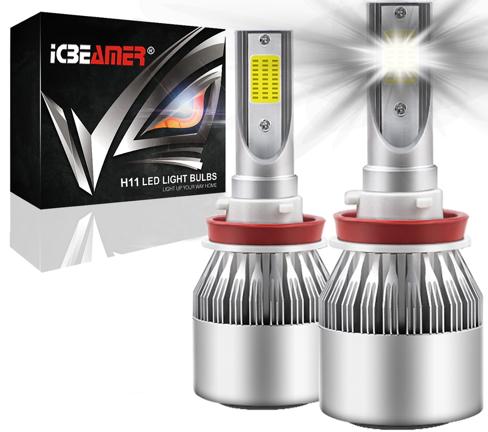 H11 COB C6 LED 6000K White Plug & Play Can Replace HID / Halogen Light Bulbs R28