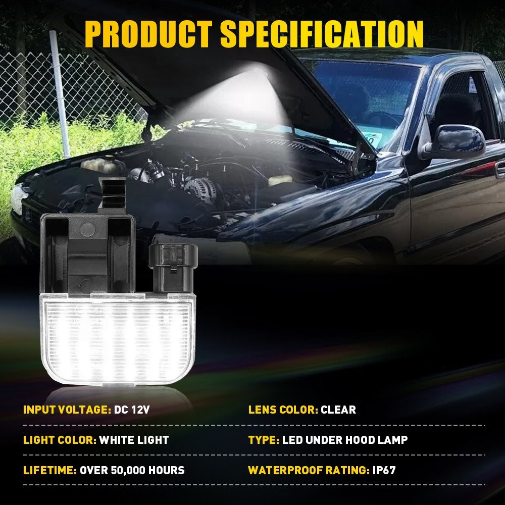 LED Under Hood Courtesy Light For Silverado Suburban Tahoe Sierra Yukon 1-5X