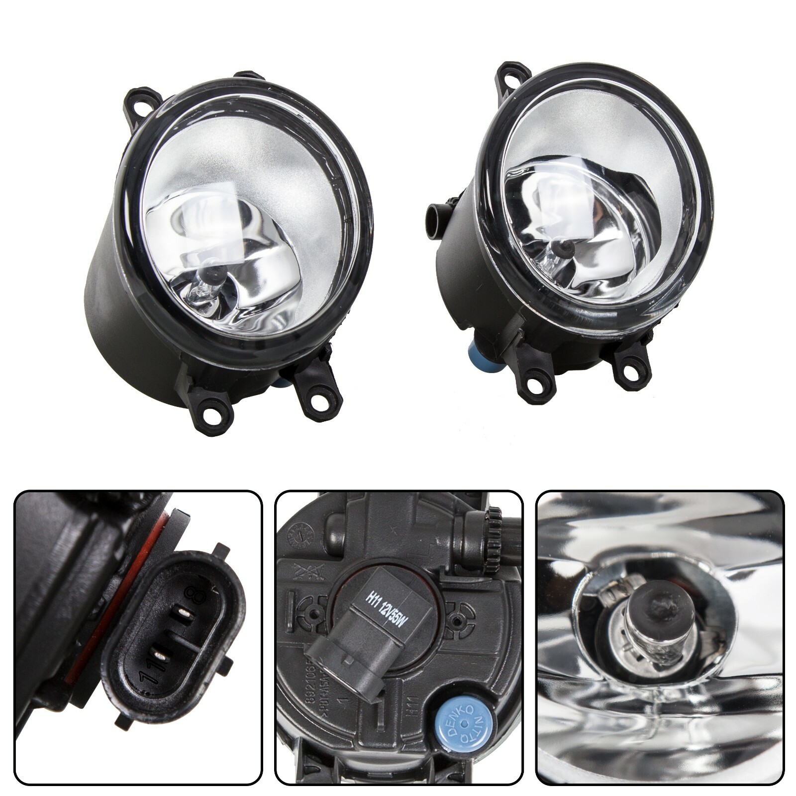 For Toyota Corolla 2011-2013 Front Bumper Fog Lights Lamps w/ LED DRL Bezel Set