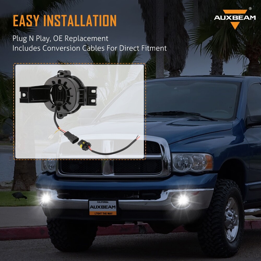 LED Fog Lights w/ DRL Turn Signal Lamp for Dodge Ram 02-08 1500 03-09 2500 3500