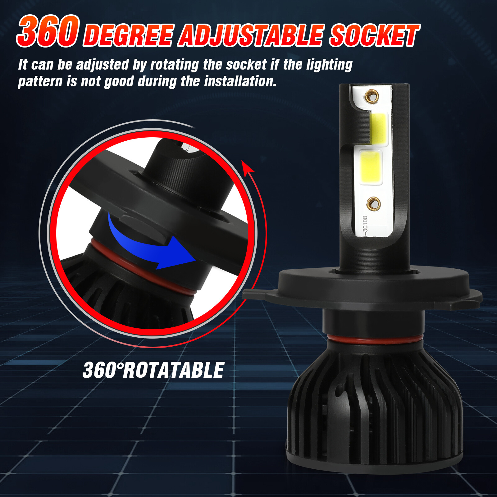 2 H4 SUPER Bright LED Headlight For Ski-Doo MXZ 700 1999-2003 Snowmobile Bulbs