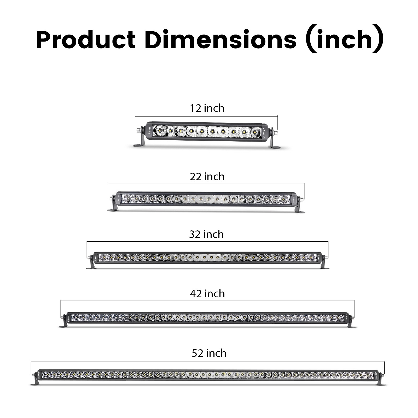 12″ 22″ 32″ 42″ 52″ inch Off-Road LED Light Bar Spot Flood Combo Amber / White