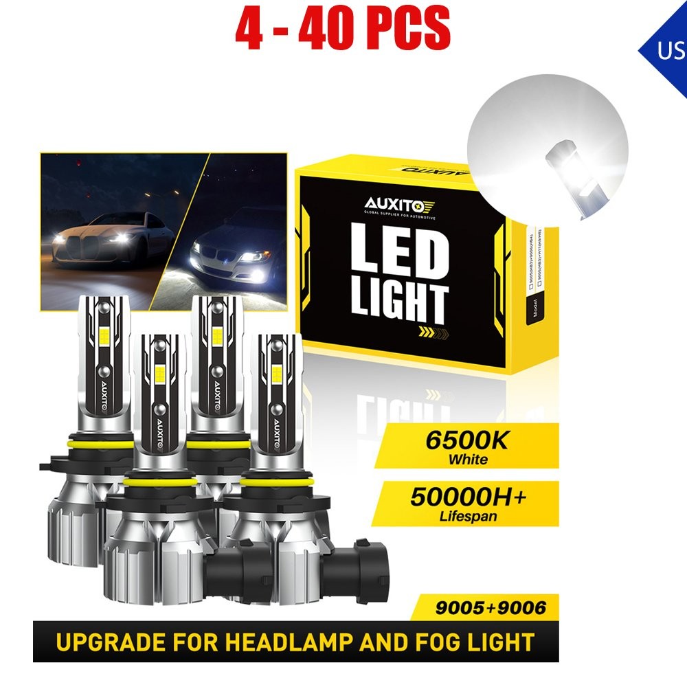 AUXITO 9006 9005 LED Headlight Ultra Bright Bulb 80000LM High/Lo Beam Light 4-40