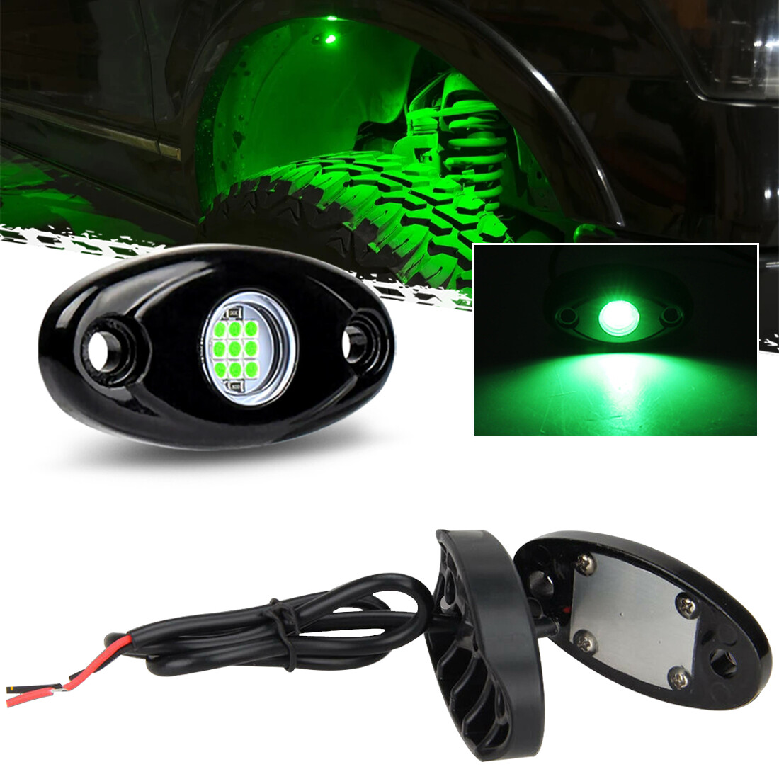 LED Rock Lights Underbody Light 9W For Jeep Offroad Truck ATV UTV 4X4 Car Boat