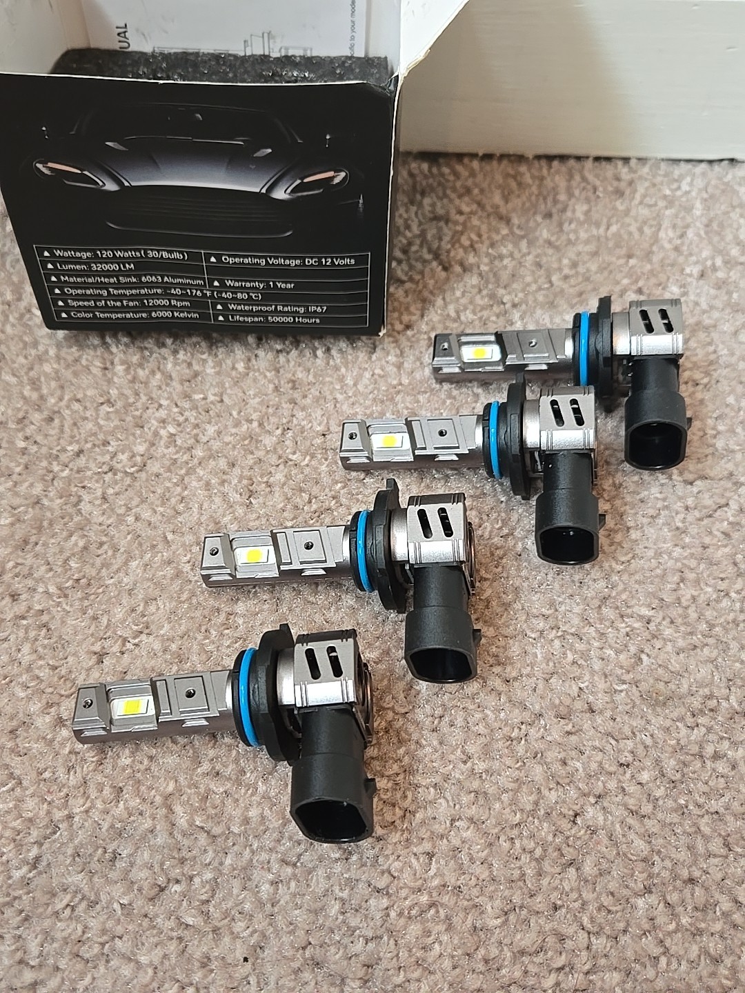 4 count FRANXI 9005/HB3 9006/HB4 Bulbs Combo Fog Lights 120W 6000K * NEW OPEN