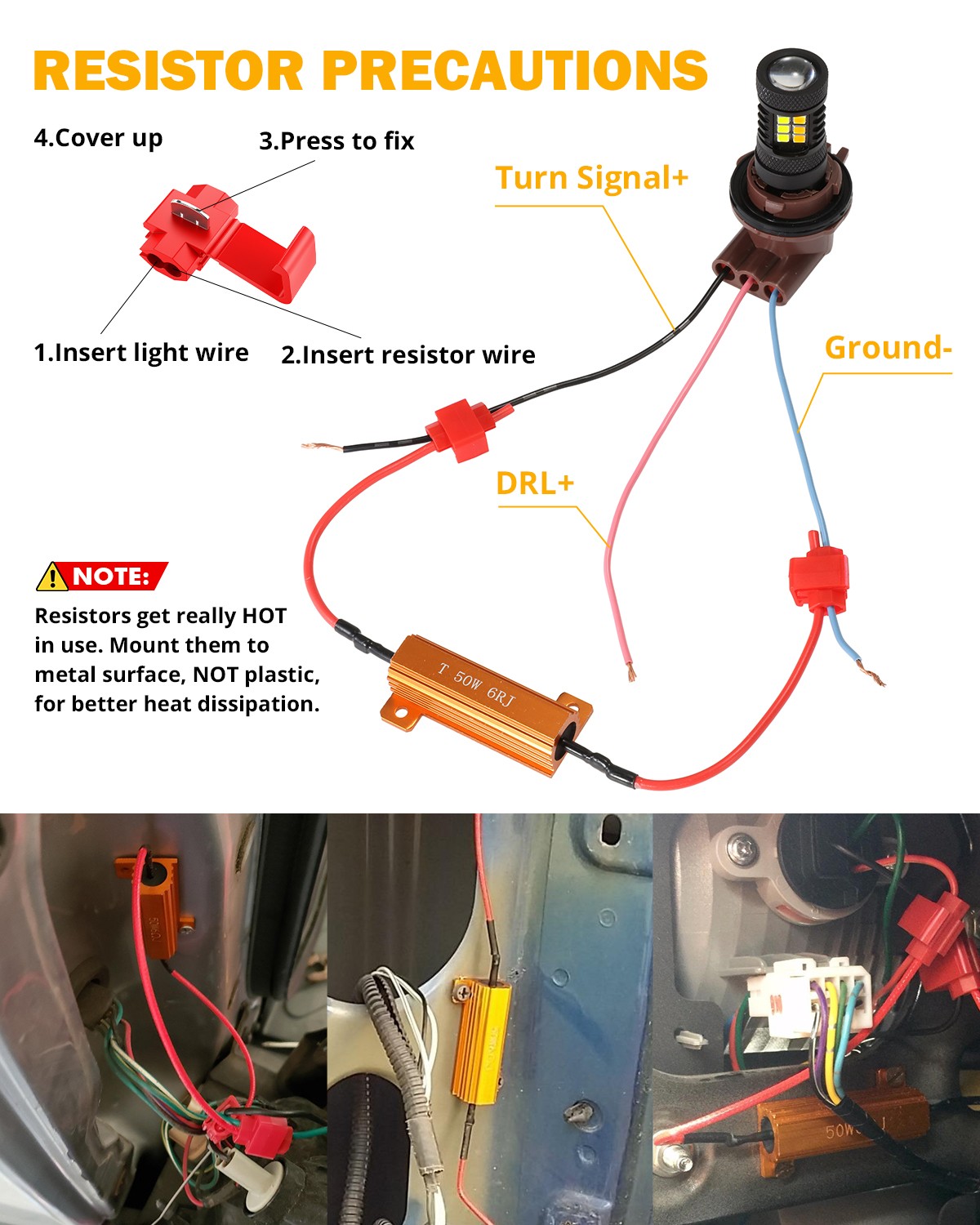 AUXBEAM 3157 Switchback LED Turn Signal Lights Anti Hyper Flash WHITE AMBER 2x