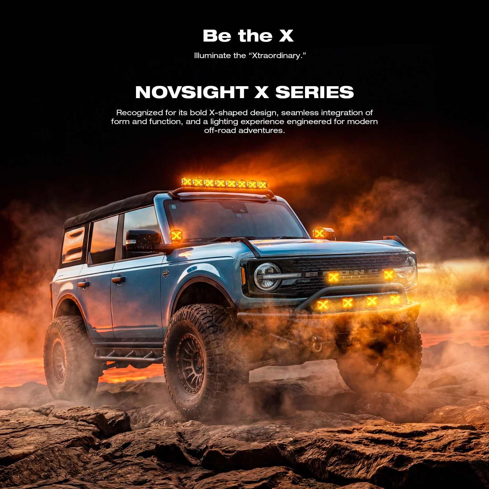 2x NOVSIGHT 4 Inch LED Pods X Series Work Off Road Driving Light with Yellow DRL