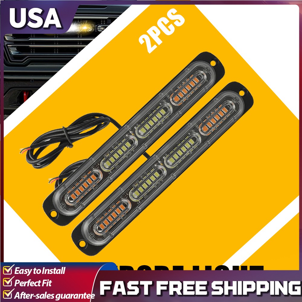 24LED Amber/White Lamp Warning Flash Beacon Light Strobe Bar For BANSHEE YAMAHA