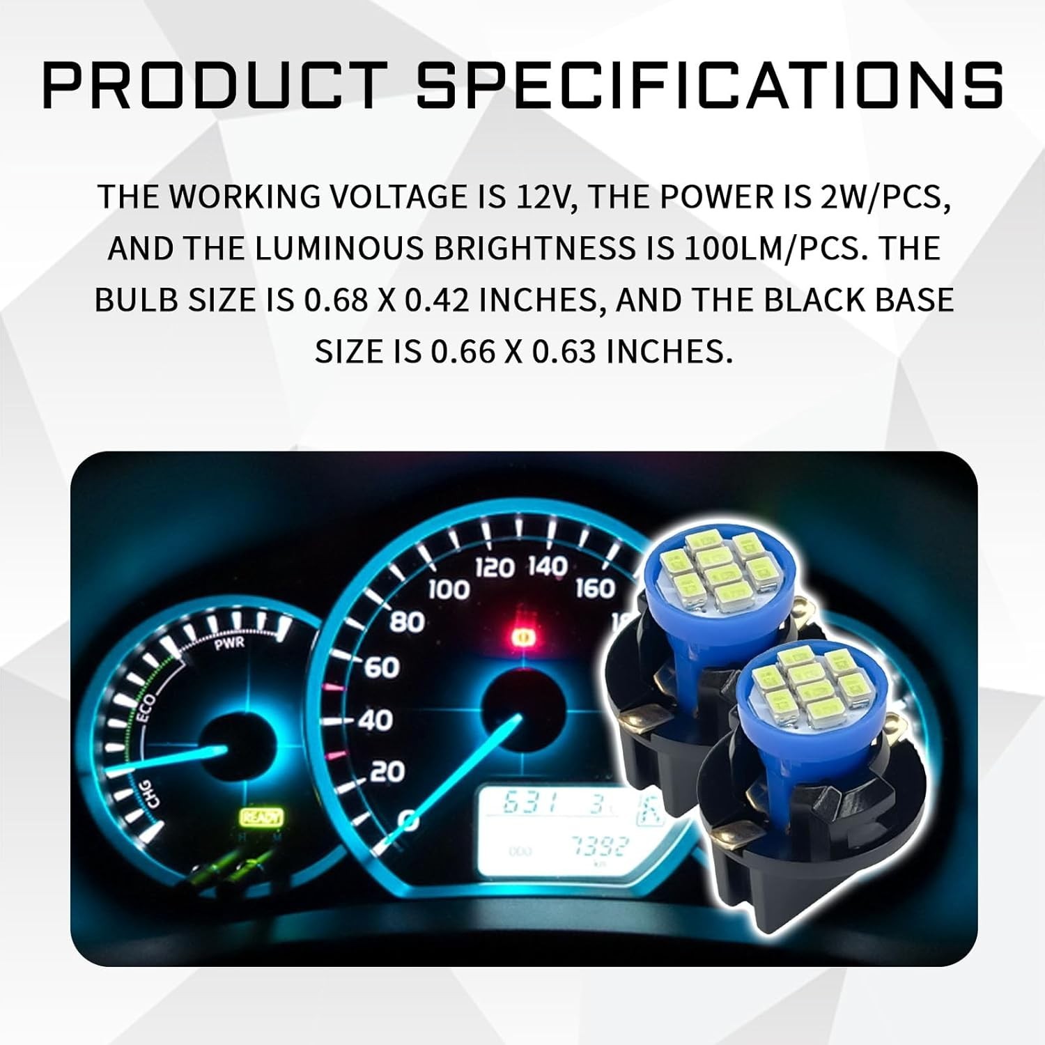 Universal Fit Car LED Instrument Light Bulbs – Ice Blue, 360-Degree Illumination