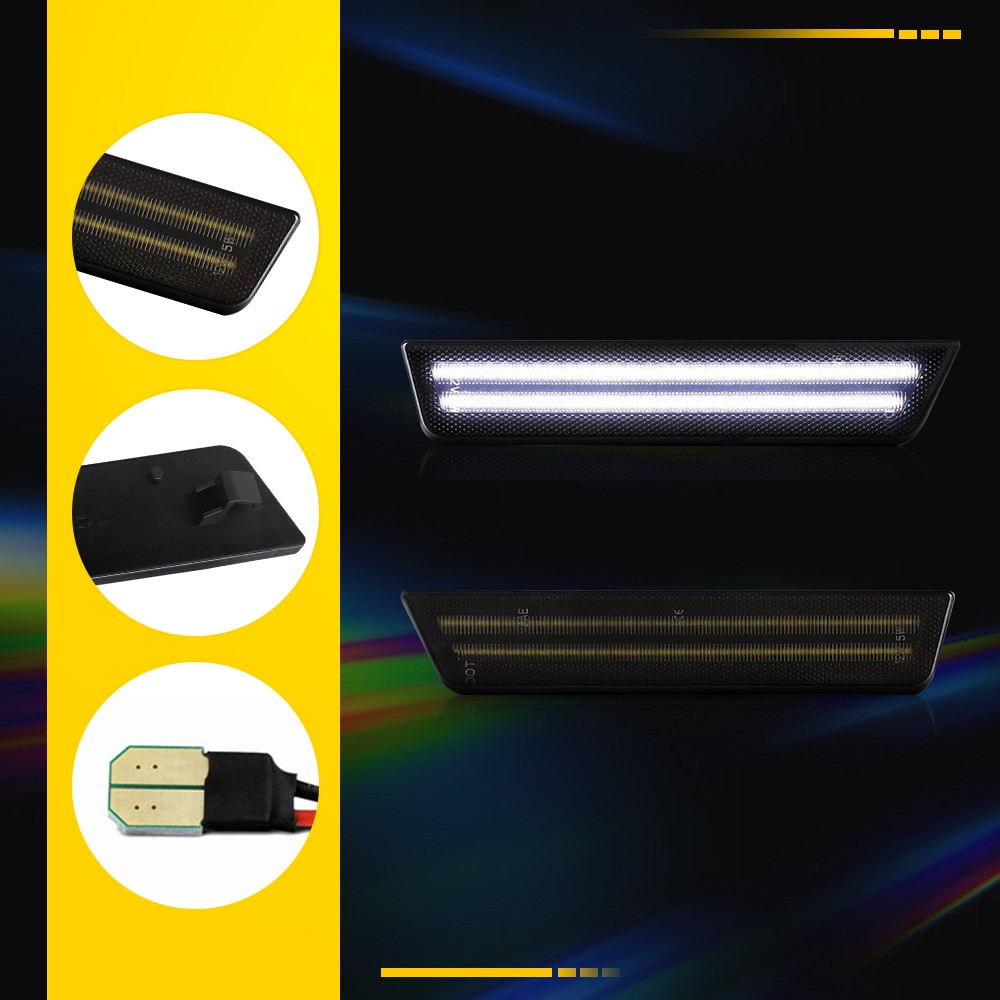 Cold White LED Rear Side Bumper Marker Signal Lamps For Dodge 08-14 Challenger A