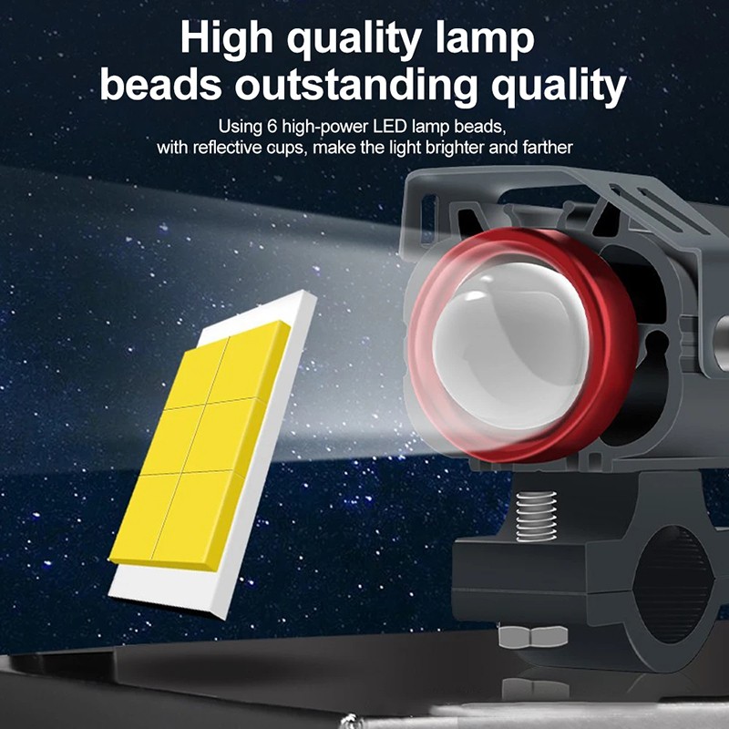 2X LED Motorcycle Spot Light Headlight Fog Work Driving Yellow White Offroad ATV