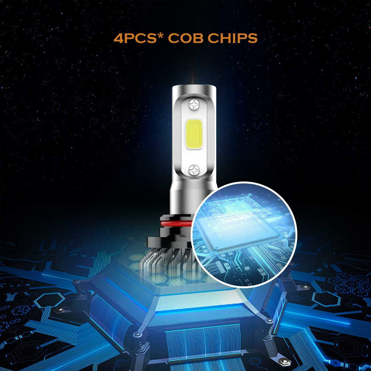 AUXBEAM 9005 HB3 LED Headlight Bulb High Beam Conversion Kit 6000K White Bright