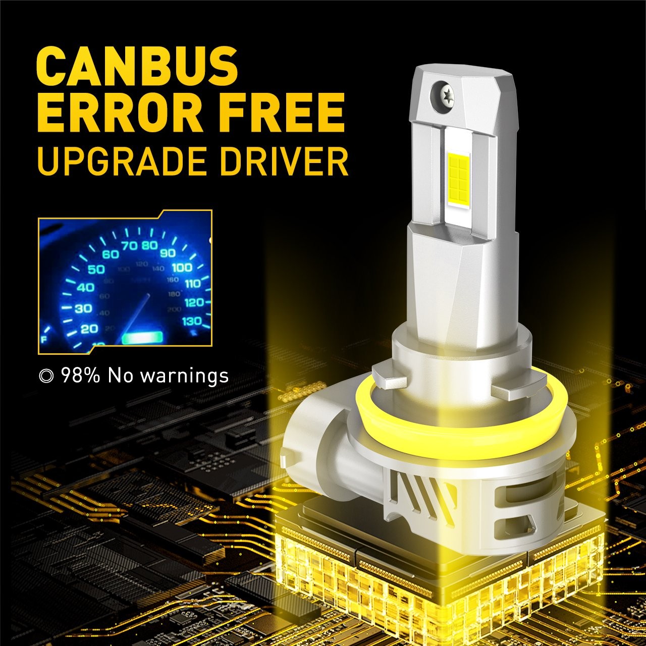 AUXITO H11 H8 H9 Headlight LED Kit High Low Beam Bulb Super Bright 6500K Canbus