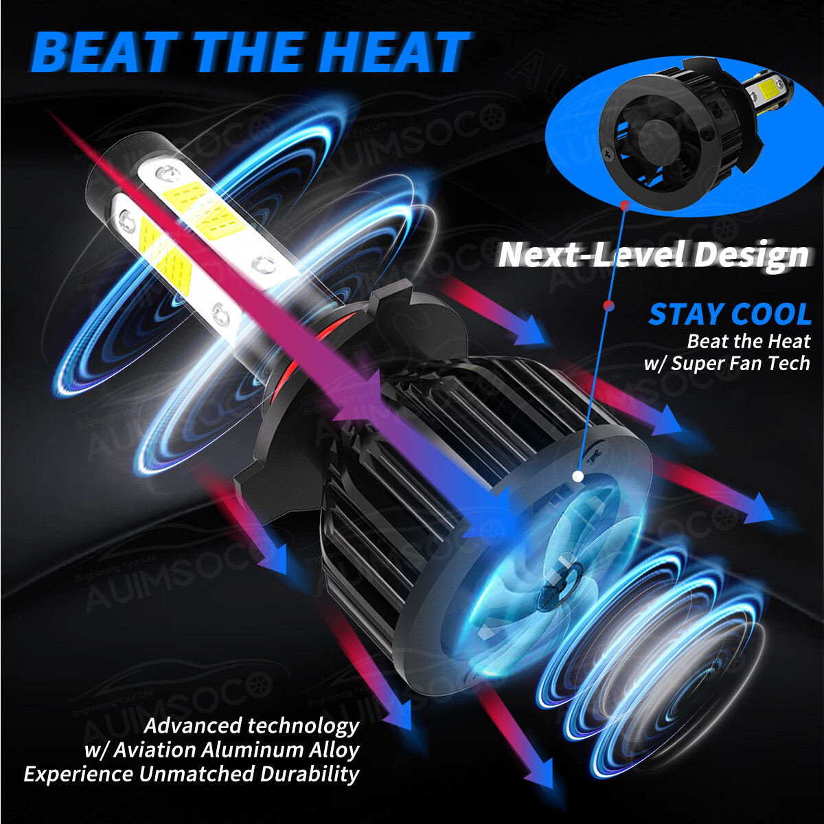 LED Headlight Bulbs 9005 H11 H16 Hi/Lo Beam & Fog 6Pcs Combo 6000K 20000LM Set