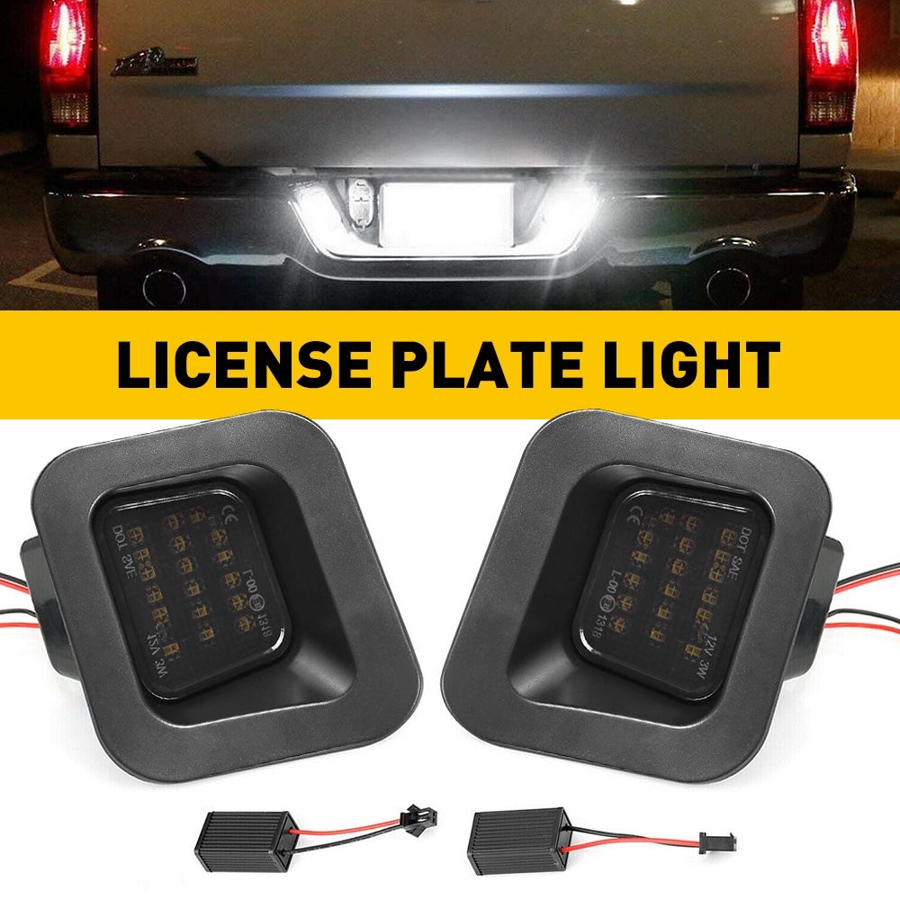 2 PC LED License Plate Light White For 2010-2018 RAM 1500 5500K 800LM High Power