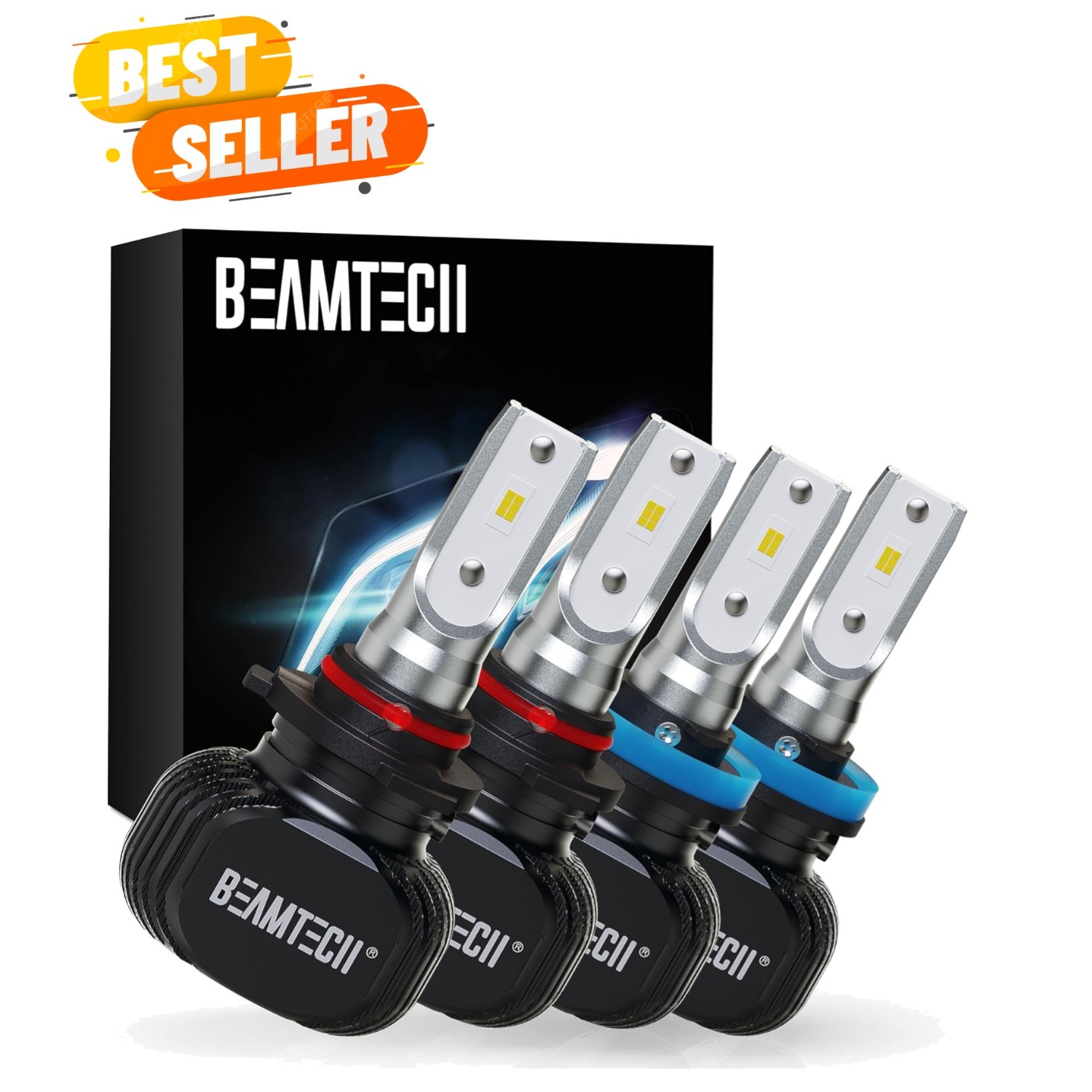 Fanless 9005 H11 LED Bulbs – 6500K White Light, 30,000 Hrs Lifespan, No Noise