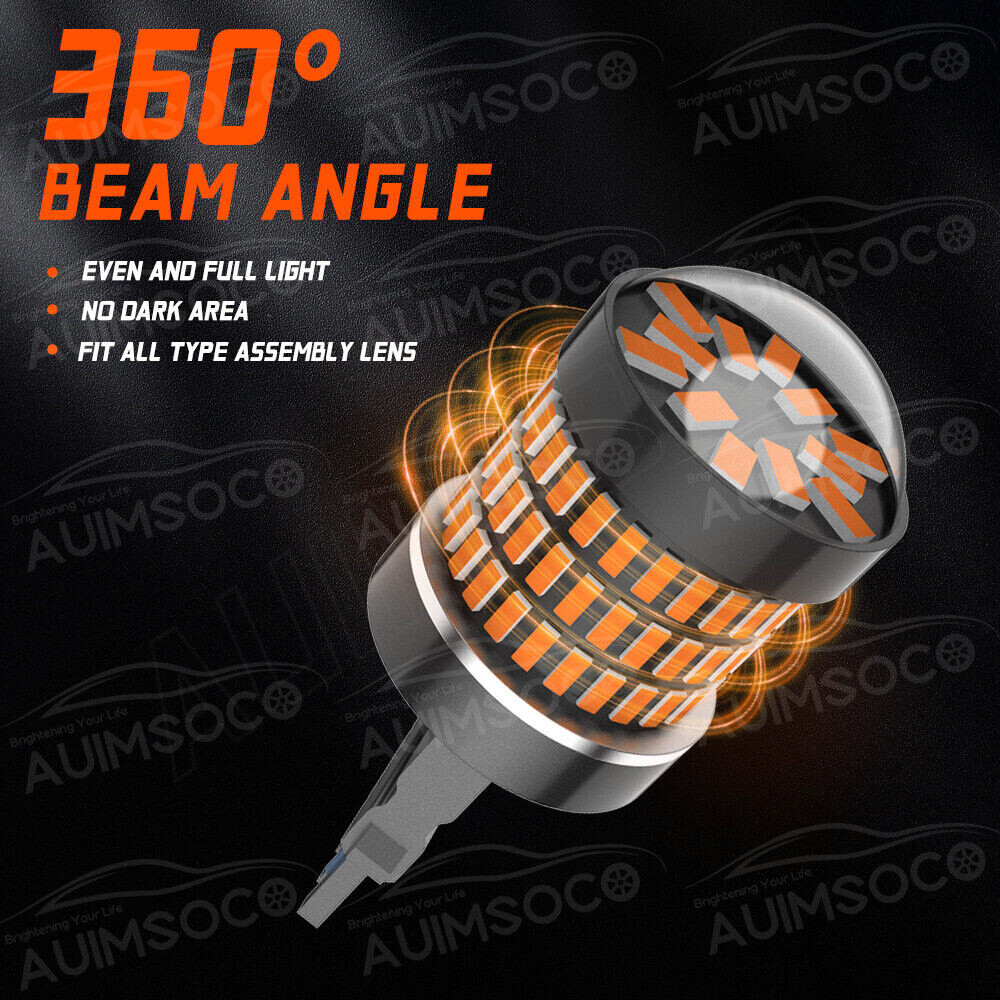 3157 3156 Amber yellow LED Turn Signal Parking Light Bulb Error Free