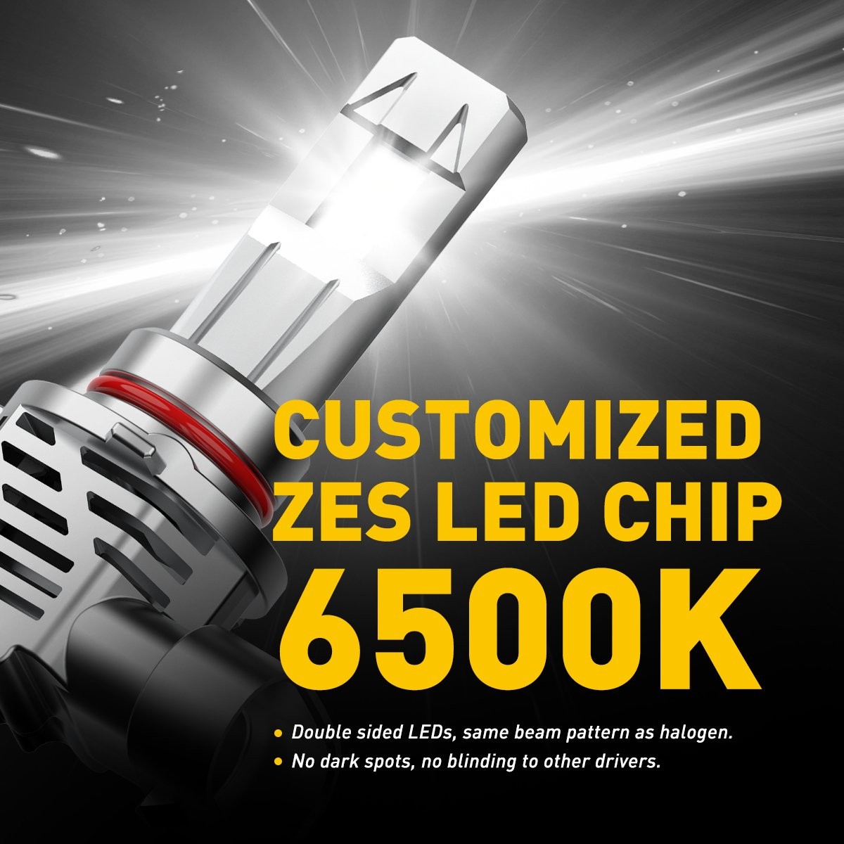 LED Headlight Bulbs Kit 6500K White 8000LM High/Low Beam Super Bright HB3/9005