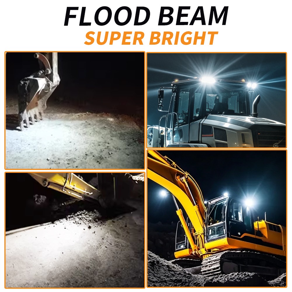 2pcs 4″Inch LED Work Flood Light fit Truck Tractor Forklift Loader Dustproof 12V