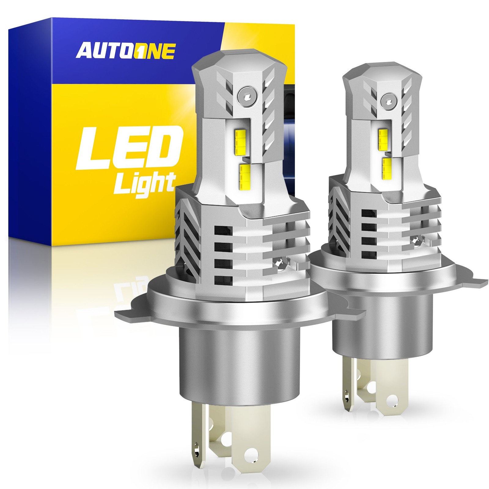 2x AUTOONE H4 9003 6000k Super White Kit LED Headlight Bulb High Low Bulbs E1