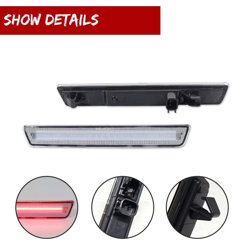4x Clear LED Side Marker Lights For 2015-2023 Dodge Challenger R/T ScatPack SXT